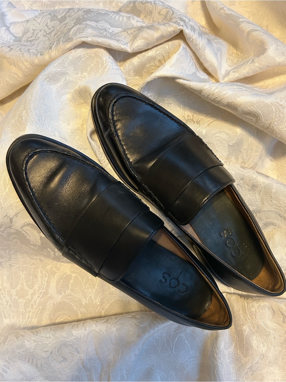 COS Black Leather Penny Loafers for women size 39 - Picture 5 of 6